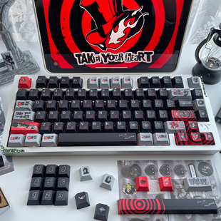 F女神异闻录P5r主题热升华PBT机械键盘cherry键帽客制化美加狮