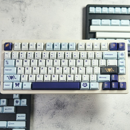 金熙白鹭主题键帽原厂高度PBT五面热升华机械键盘客制化大全套