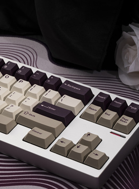 日当午紫警主题原厂高度PBT五面热升华键帽机械键盘客制化全套kkb
