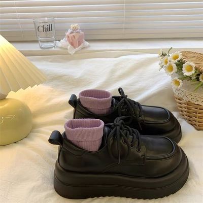 松糕厚底小皮鞋女百搭日系单鞋子