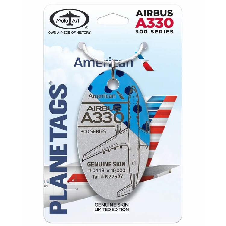 PlaneTags 美国航空 空客A330 飞机蒙皮行李牌 顺丰包邮