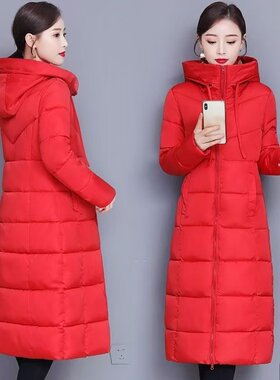 反季捡漏2026秋冬新款棉衣女中长款过膝棉服加厚修身棉袄外套