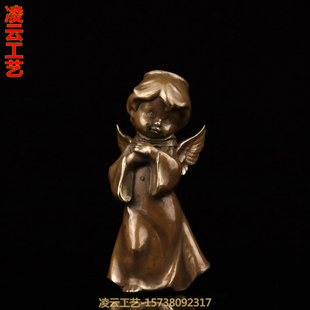 仿古纯铜小天使摆件合二为一  家居客厅酒柜装饰礼品摆设婚庆用品