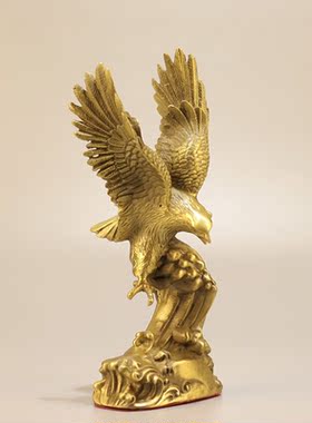 纯黄铜大展宏图老鹰雄鹰摆件办公室大鹏展翅客厅铜鹰装饰工艺礼品