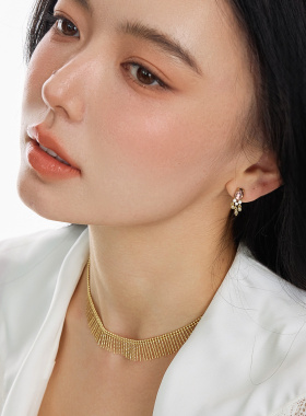 朝慕newmoon会发光的项链小众设计感流苏颈链气质金属风锁骨链