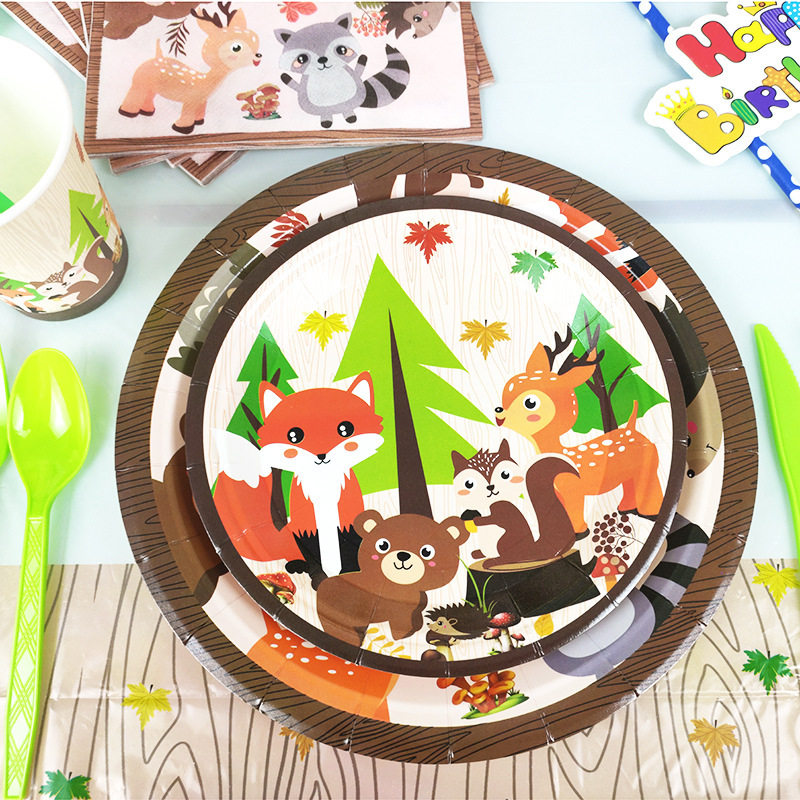 森林动物主题餐具儿童生日蛋糕甜品台派对一次性盘子纸杯装饰布置,节庆用品/礼品,节日装扮用品,淘宝优惠券,粉丝福利购,淘宝优惠卷