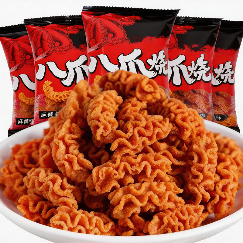 八爪烧童年8090怀旧比萨卷膨化薯片津味大袋零食锅巴休闲小吃食品