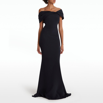 性感时尚一字肩长裙时尚晚礼服裙