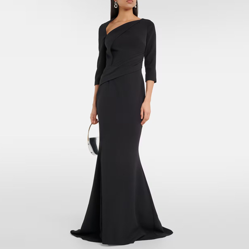 优雅晚礼服高级质感大气妈妈婆婆装2024新款年会女长款鱼尾连衣裙