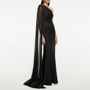 晚礼服2025新款高级质感名媛模特走秀团体显瘦年会主持人连衣裙女