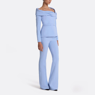 天蓝色晚礼服套装长裤子2025新款气质优雅年会妈妈晚宴晚装高级感