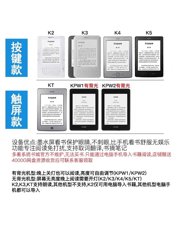 Amazon Kindle345 k3 e-paper book reader kt ink screen entry version K6 K8 eye care e-book