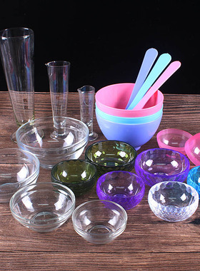 美容院精油调配杯 spa用品面膜碗调膜棒工具水晶玻璃量杯水疗湿敷