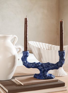 现货 Ferm LIVING Dito系列手工陶土烛台枝状蜡烛烛台