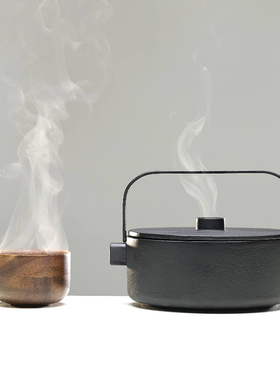 Serax Collage禅意铸铁茶壶圆形茶壶带茶滤日式木质茶杯茶具套装