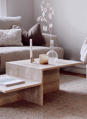 现货 Ferm LIVING Distinct 系列拼接大理石咖啡桌边几茶几 丹麦