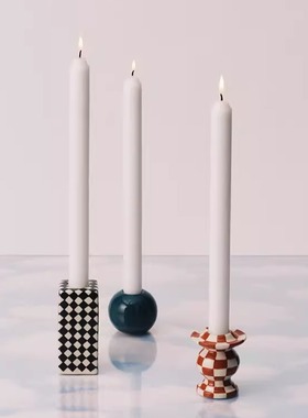 Serax LES陶瓷绿色烛台餐桌氛围感蜡烛台座底座棋牌格家居摆件礼