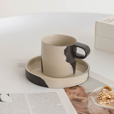 Ferm Living Inlay陶瓷咖啡杯碟侘寂风杯子下午茶杯套装设计感