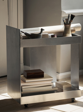 Ferm LIVING Lager不锈钢移动餐推车边几