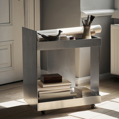 Lager不锈钢移动餐推车边几