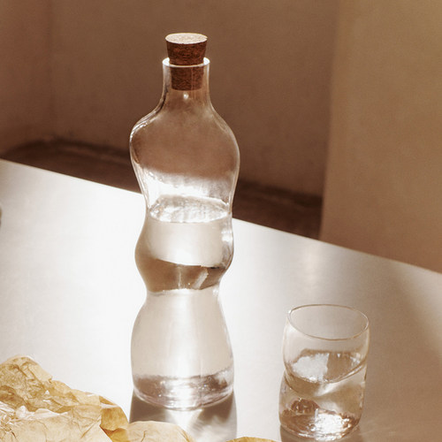 Ferm LIVING Dimple北欧简约ins锤纹水杯水瓶 吹制玻璃