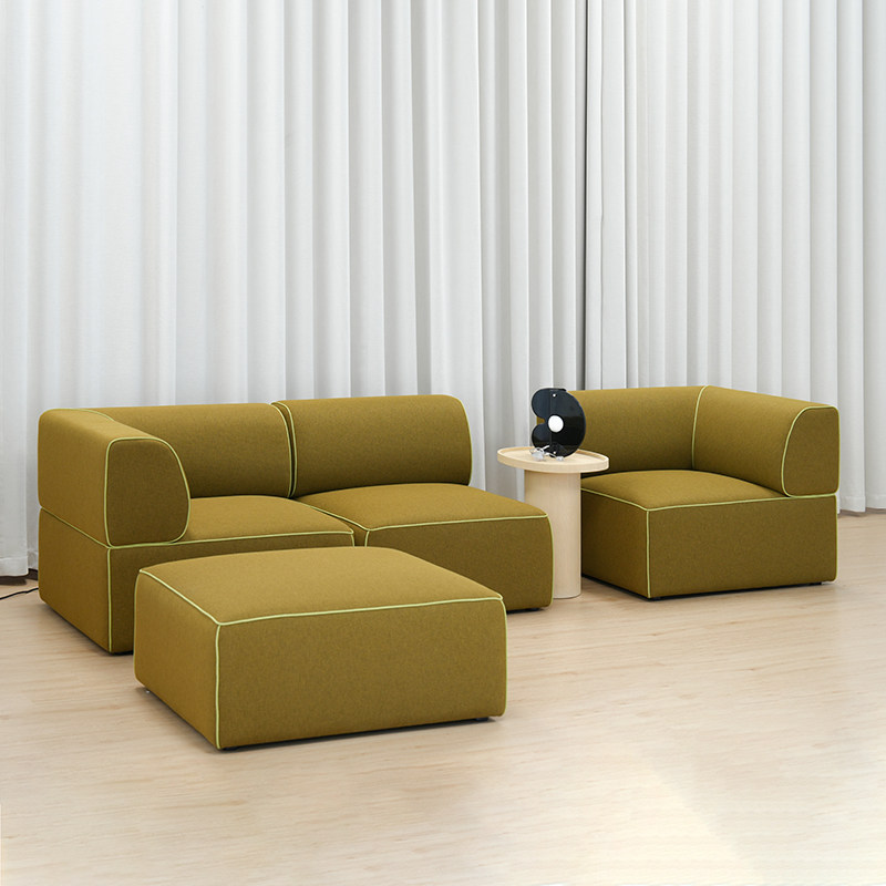 间则 Bold模块沙发自由组合撞色布艺真皮丝绒客厅家具大平层