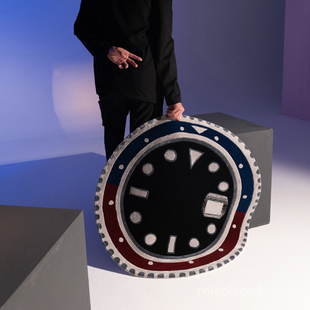 misplacedstudio 一勞永逸圆形时钟表手工枪刺地毯