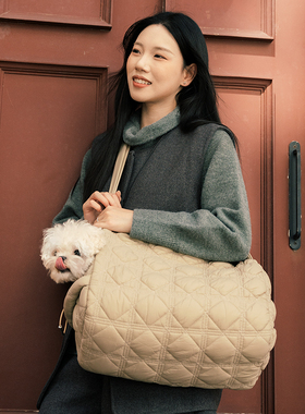 KAMA MUTA 空气包宠物外出包小型犬便携单肩猫包狗包秋冬出行包