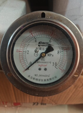 YTN100ZT轴向耐震带边压力表真空压力青岛新精密仪表
