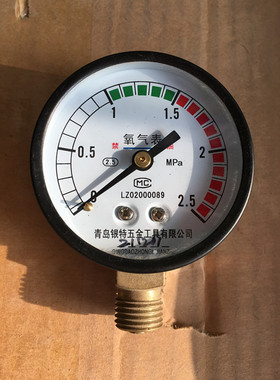 Y060氧气表 氧气减压器表头 氧气高低压2.5MPA4MPA25MPA 青岛银特