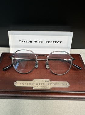 Taylor with respect日本手工镜架全框黑色钛架超轻男女款眼镜