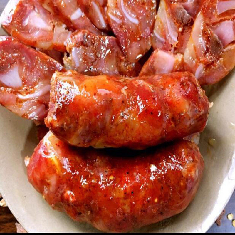 四川乐山沐川特产王孃孃自制农家土猪柴火烟熏排骨香肠500g包邮