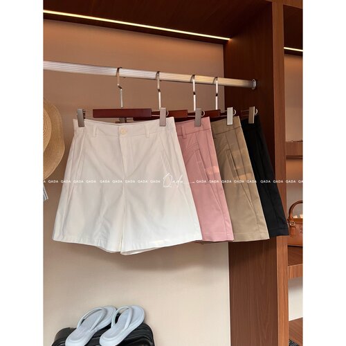 A23休闲西装短裤女夏季薄款高腰宽松显瘦百搭阔腿裤A字五分热裤