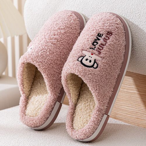 大嘴猴居家毛绒室内厚底棉拖鞋男