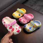 巴布豆超轻男女童幼儿防滑软底洞洞鞋 儿童包头室内防撞学步凉拖鞋