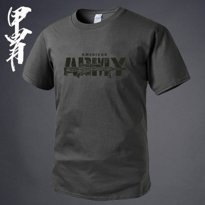 ARMY运动T恤纯棉男宽松大码青年运动潮自制甲胄工装军迷体能训练