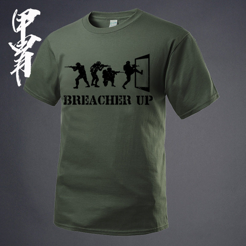圆领短袖T恤 硬汉服装 夏季新品 行动小队请开门主题系列