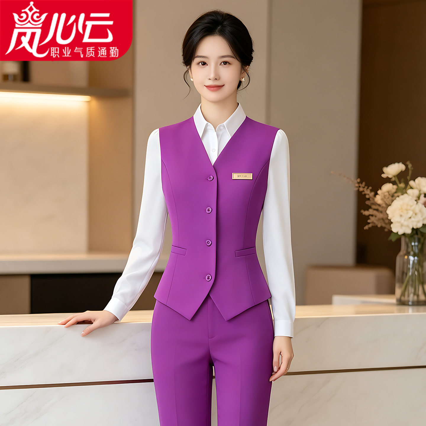 空姐职业套装女工装西装酒店前台接待工作装女空乘面试工作服制服