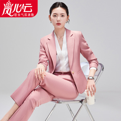 韩版女士长袖职业西服正式西裤套