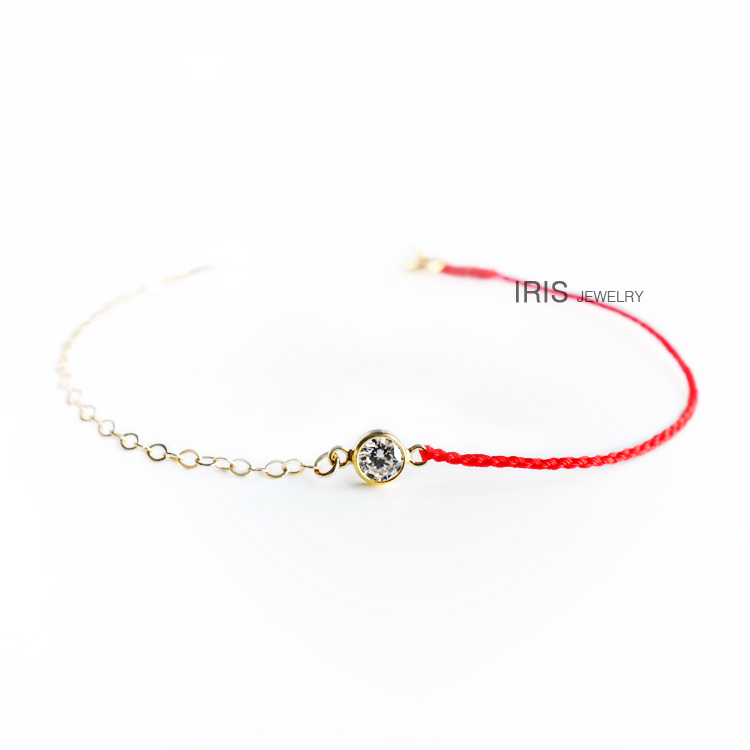 单钻幸运本命年红绳手链