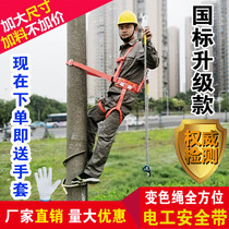 Electrician's all-round safety belt, outdoor climbing pole, national standard, double insurance, aerial work, electric fall rope