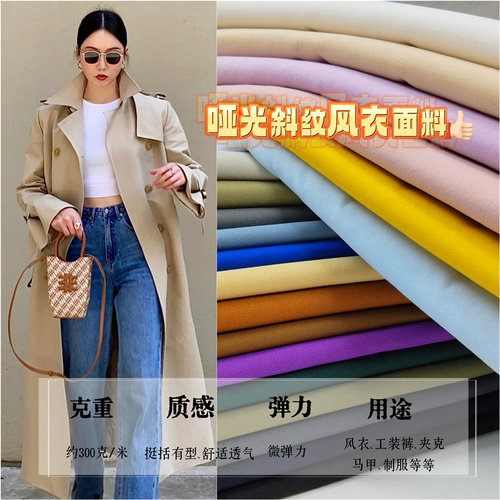 锦纶斜纹弹力抗邹风衣布料风衣夹克外套派克服服装设计师面料diy - 封面