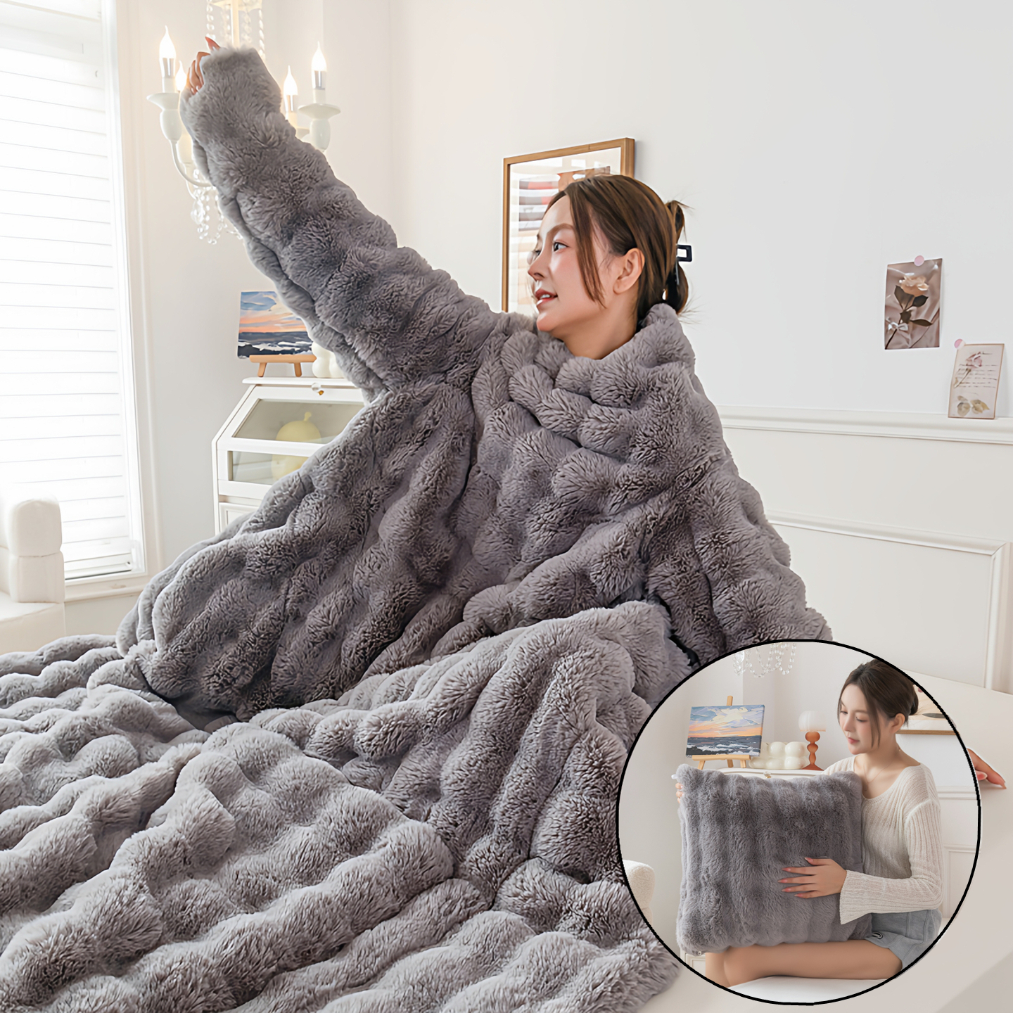 2025新款汽车特厚二合一抱枕被