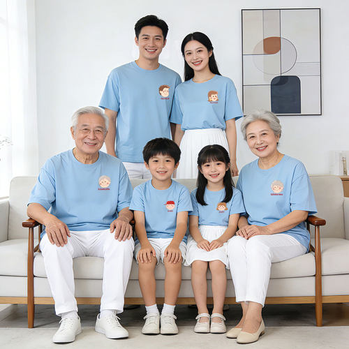 五口六口全家福亲子装爷爷奶奶