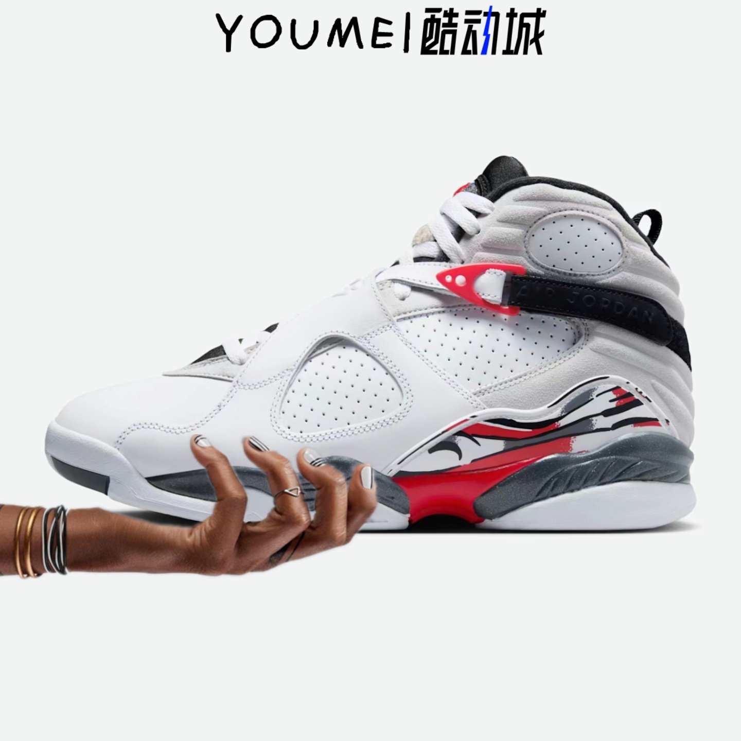 Air Jordan 8 Bugs Bunny AJ8白红黑兔八哥男子篮球鞋305381-100