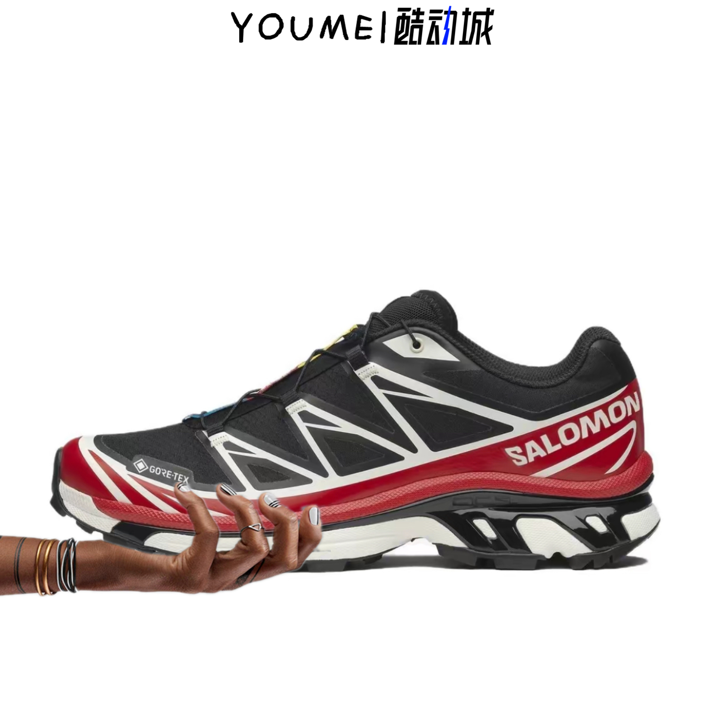 萨洛蒙XT-6 GTX防水低帮越野跑步鞋男女同款红黑色479749