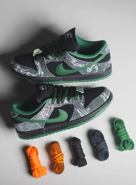 There Skateboards x Nike Dunk SB 联名 黑绿低帮板鞋HF7743-001