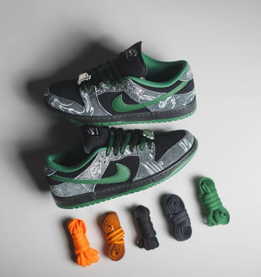 There Skateboards x Nike Dunk SB 联名 黑绿低帮板鞋HF7743-001