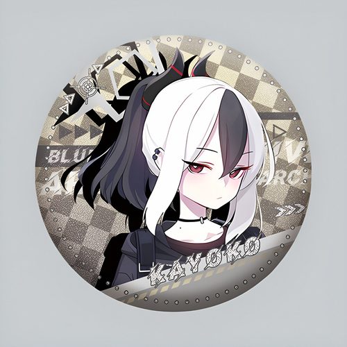 新款鬼方佳代子徽章双闪吧唧胸针