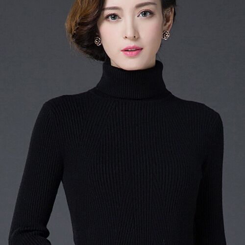 高领毛衣女秋冬内搭针织打底衫加厚线衣修身紧身百搭翻领显瘦上衣